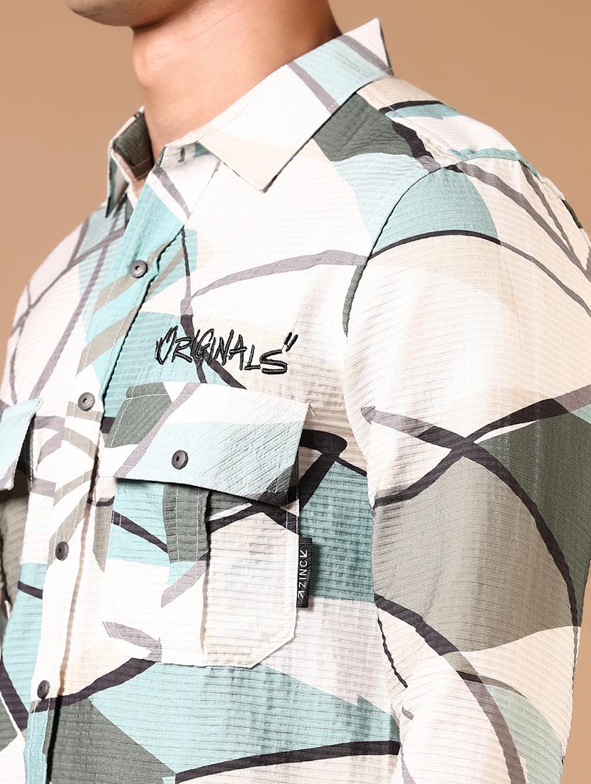 men long sleeves printed casual shirt - 21731427 - Standard Image - 4