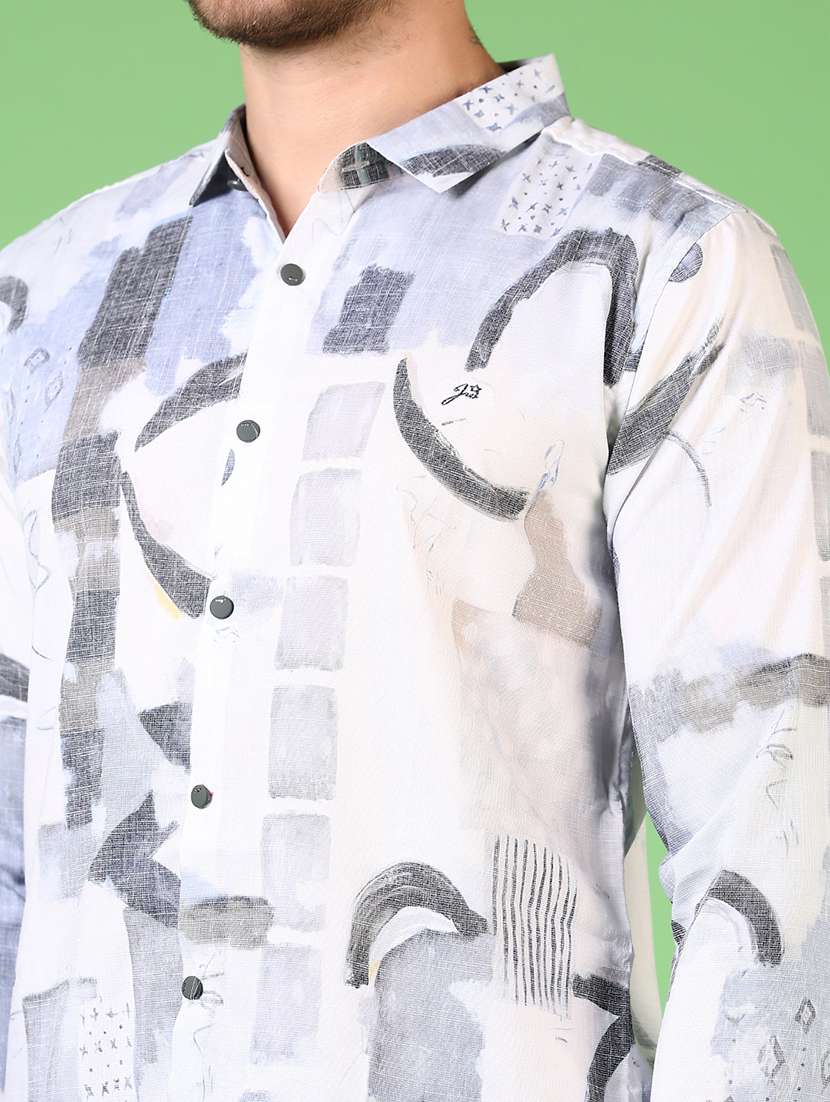 men long sleeves printed casual shirt - 21731430 -  Standard Image - 4