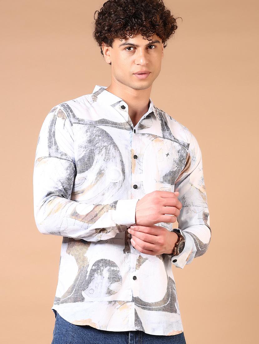 men long sleeves printed casual shirt - 21731431 - Standard Image - 1