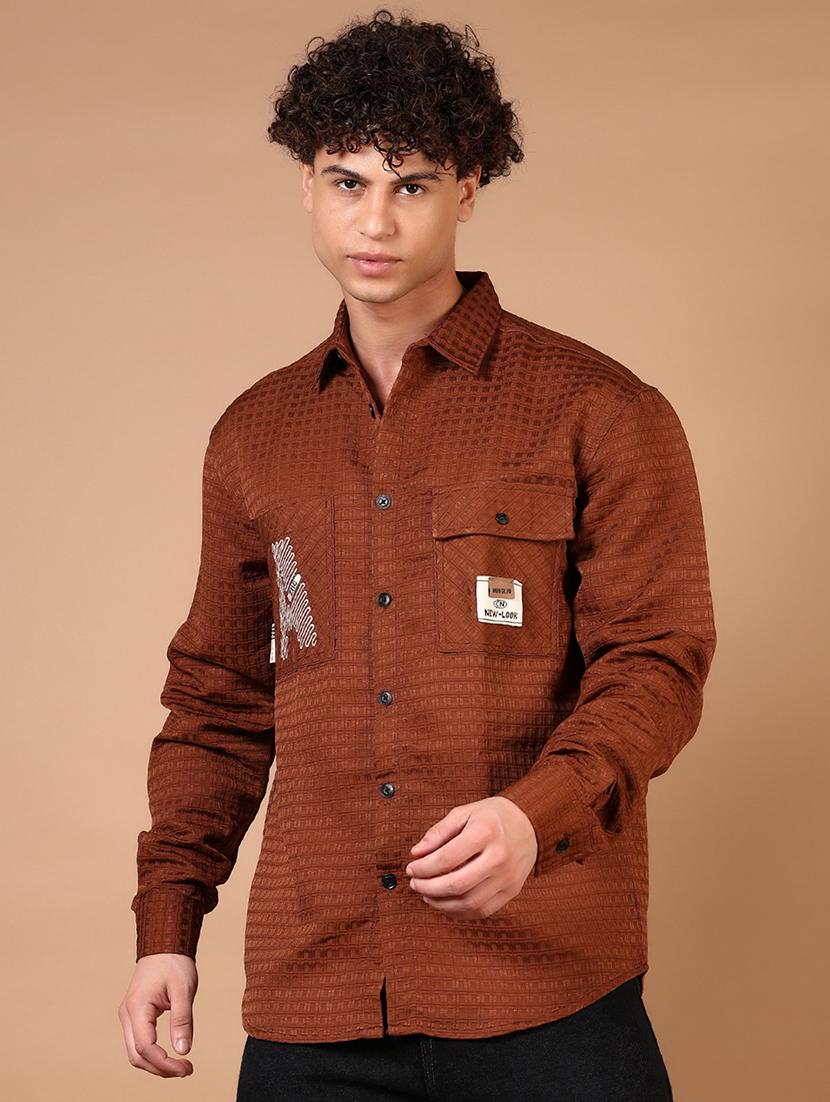 men long sleeves plain casual shirt - 21731442 - Zoom Image - 0