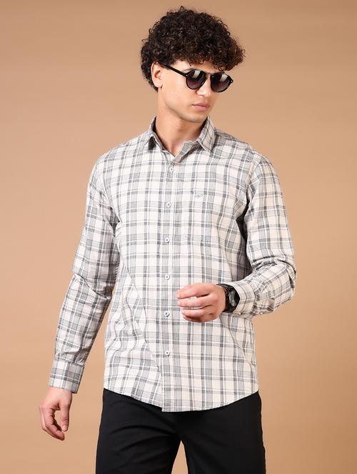 men long sleeves checkered casual shirt - 21731446 - Standard Image - 0