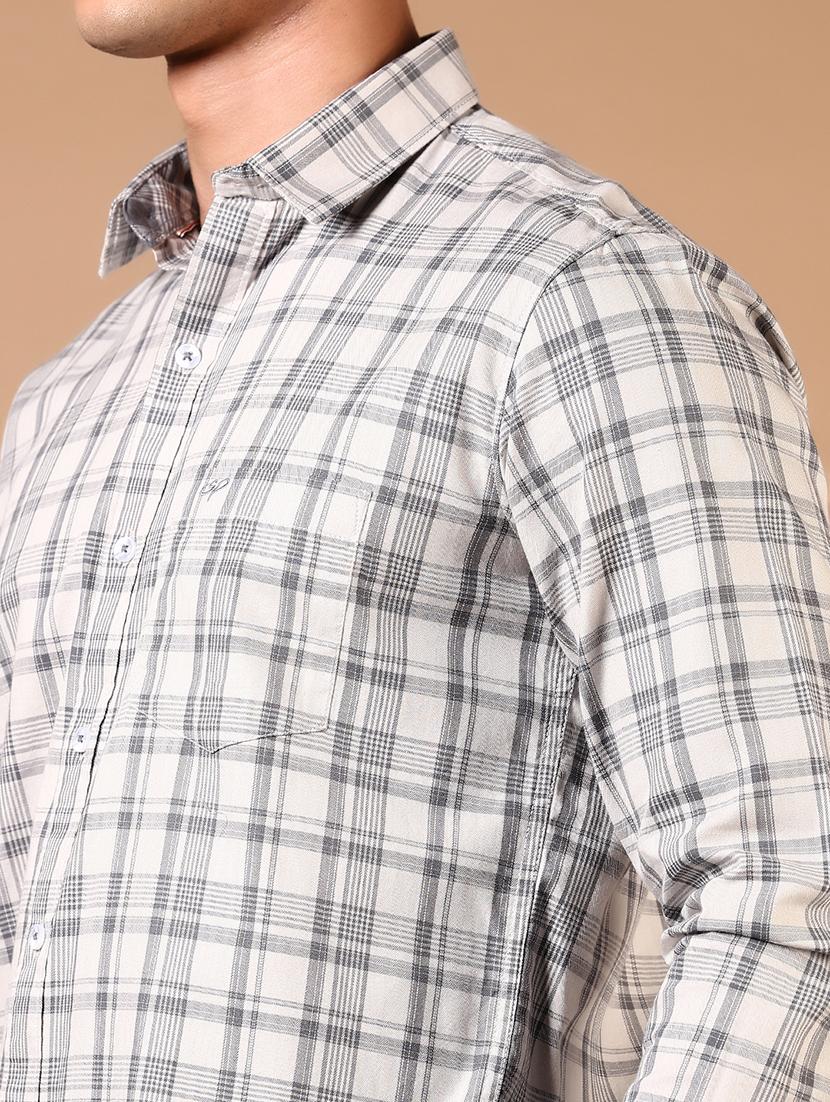 men long sleeves checkered casual shirt - 21731446 - Standard Image - 4