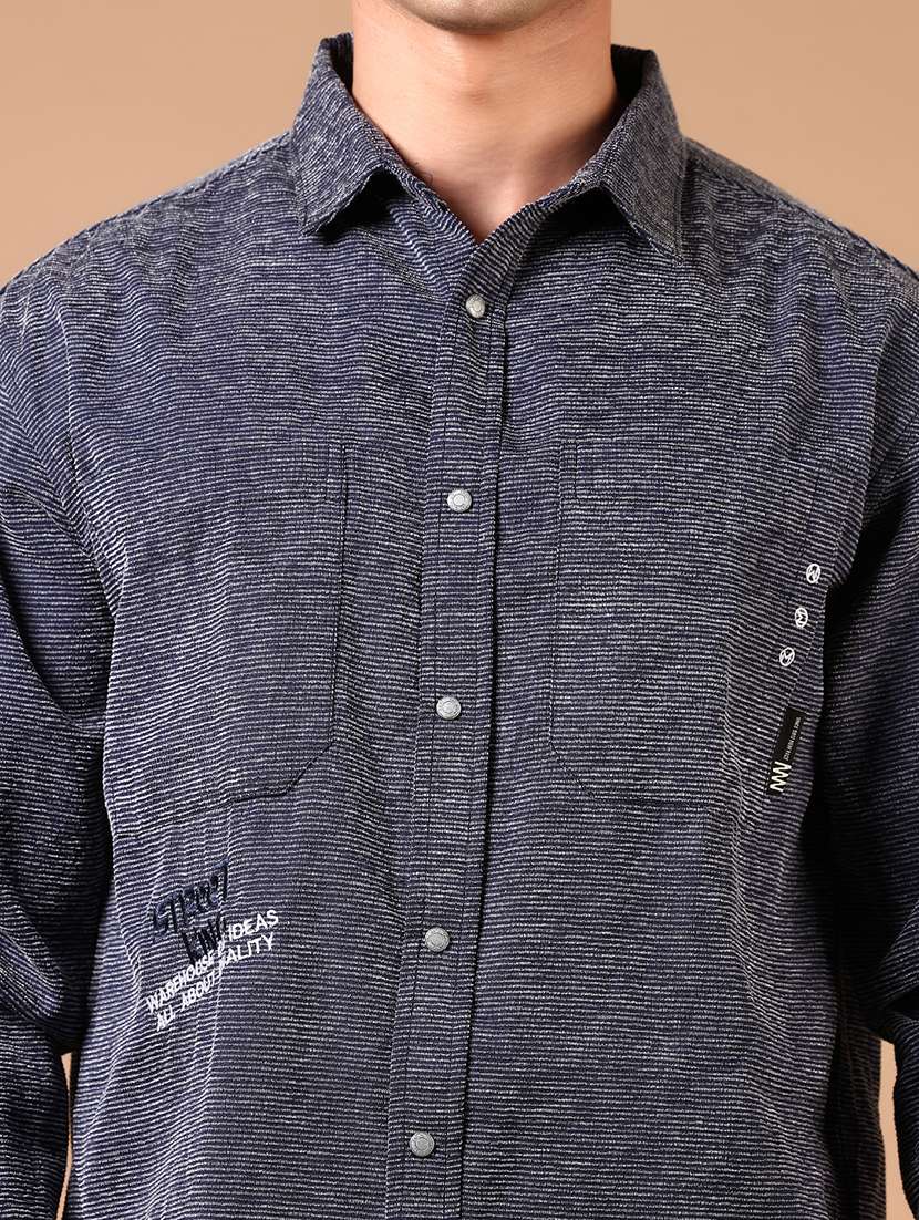 men long sleeves plain casual shirt - 21731448 - Standard Image - 4