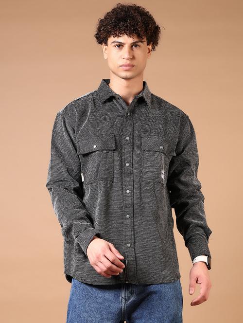 men long sleeves plain casual shirt - 21731449 -  Standard Image - 0