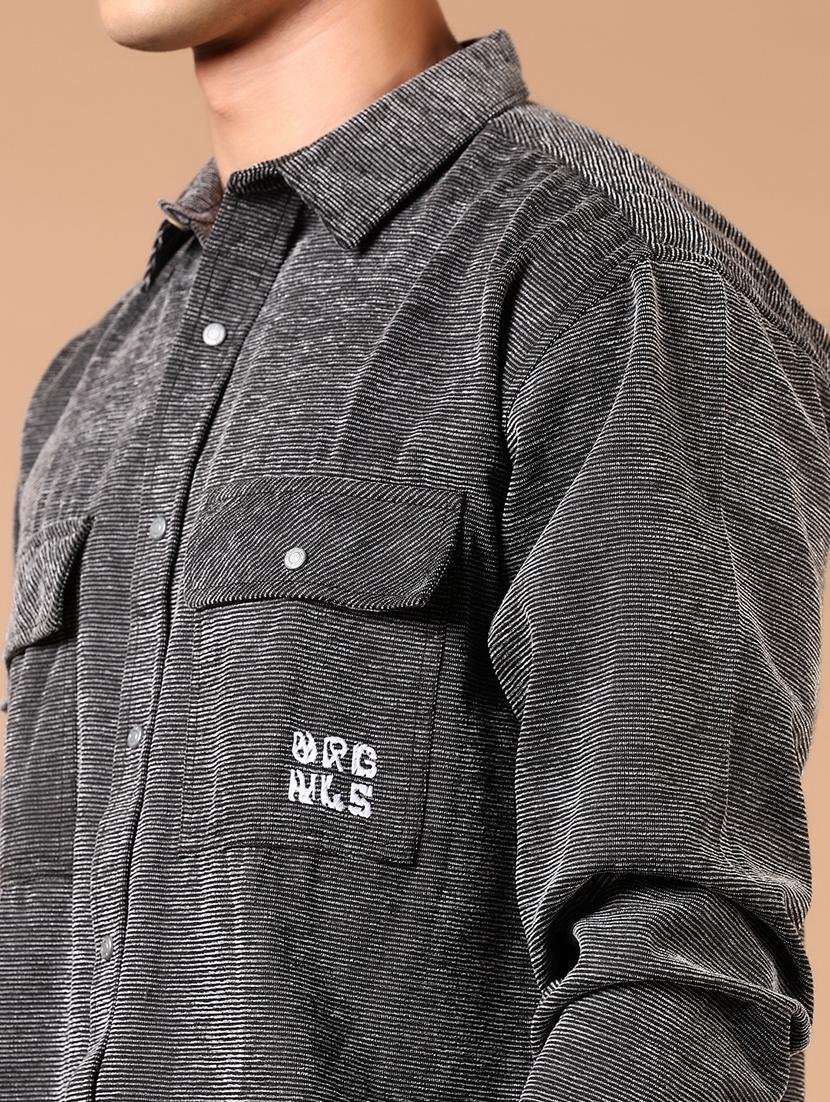 men long sleeves plain casual shirt - 21731449 - Standard Image - 4