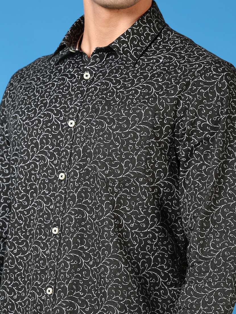 men long sleeves printed casual shirt - 21731458 -  Standard Image - 4