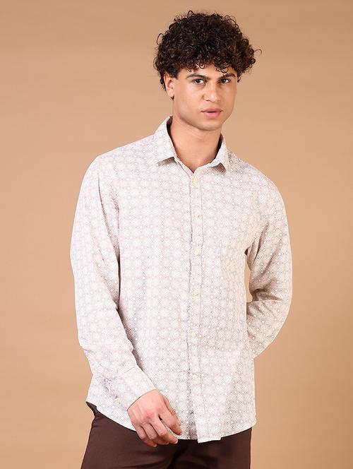 men long sleeves printed casual shirt - 21731459 - Standard Image - 0