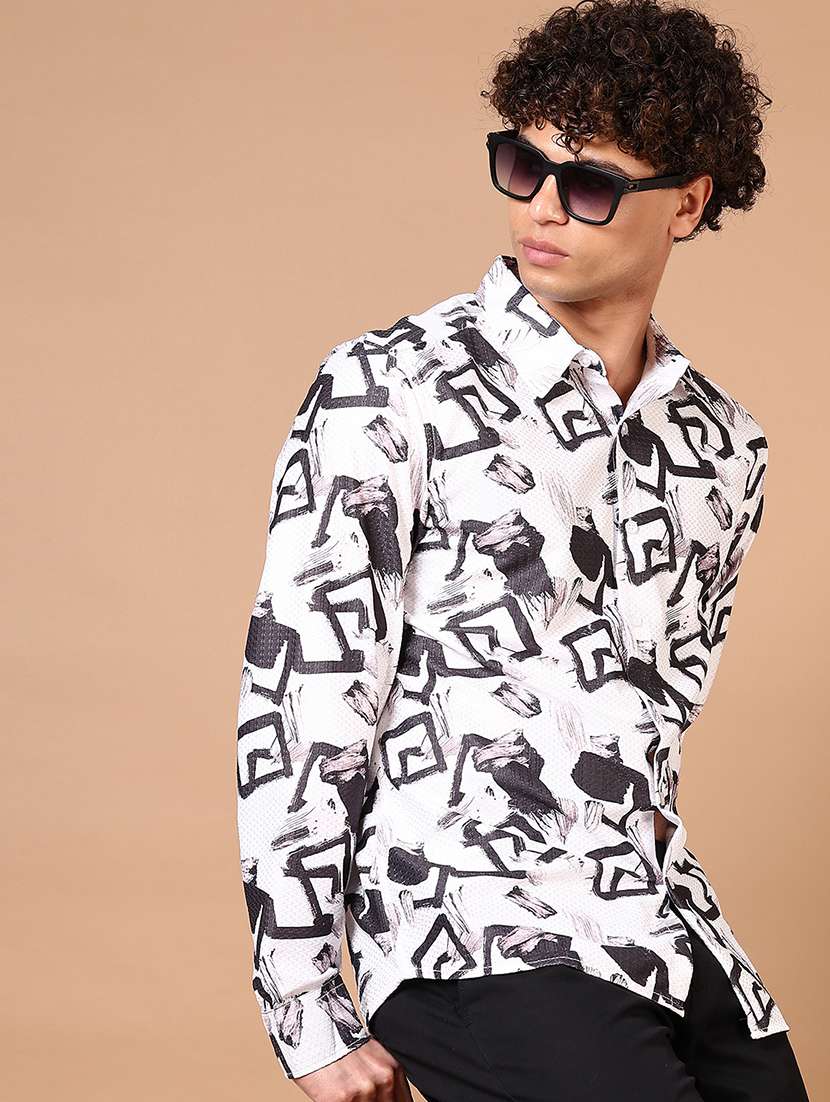 men long sleeves printed casual shirt - 21731462 -  Standard Image - 1