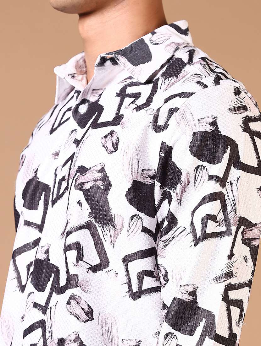 men long sleeves printed casual shirt - 21731462 -  Standard Image - 4