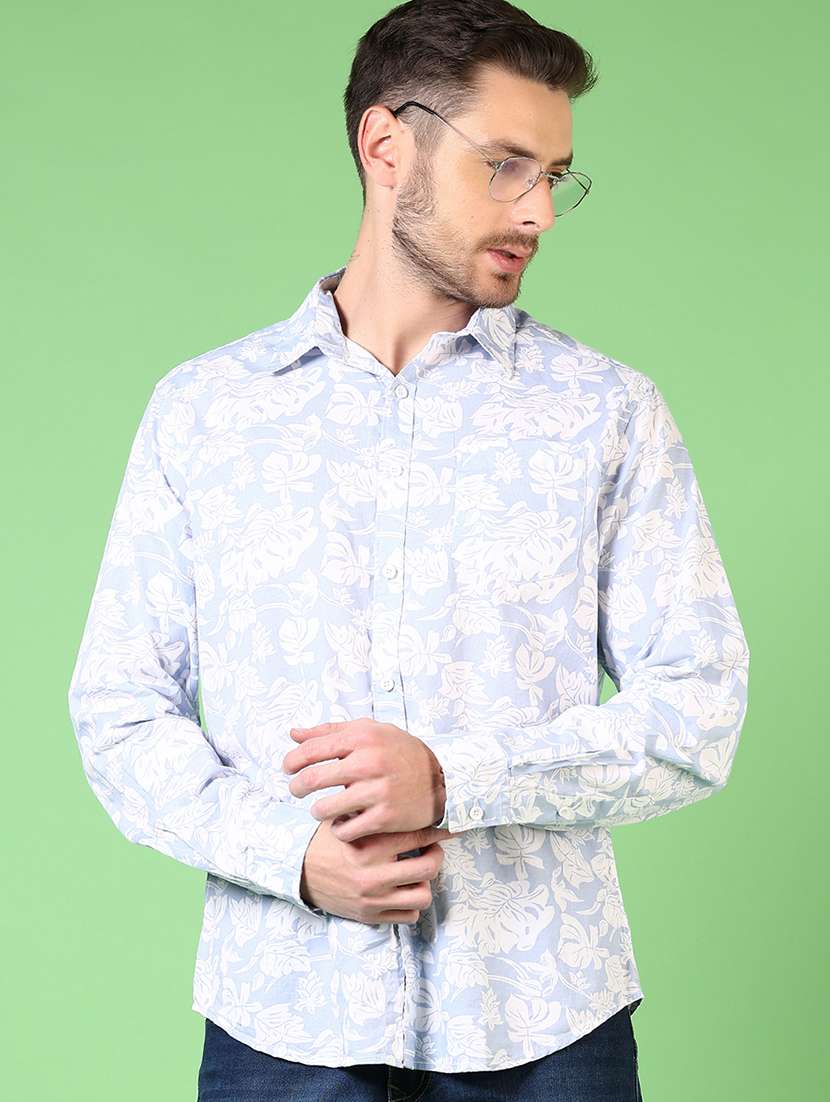 men long sleeves printed casual shirt - 21731466 -  Standard Image - 1