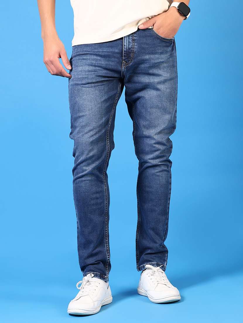 men washed mid rise jeans - 21731489 -  Standard Image - 1