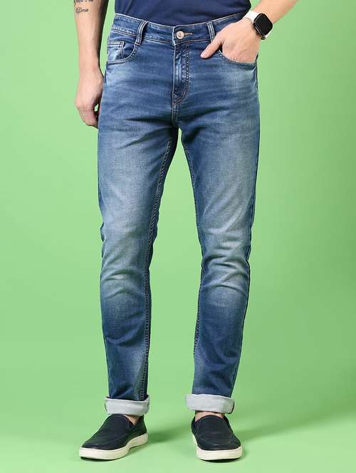 men washed mid rise jeans - 21731497 -  Standard Image - 0
