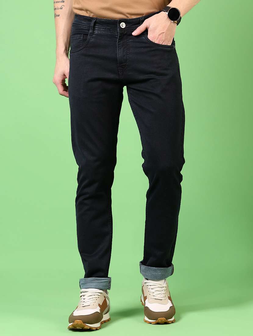men plain mid rise jeans - 21731503 -  Standard Image - 1
