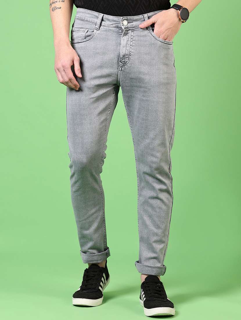 men plain mid rise jeans - 21731508 -  Zoom Image - 0