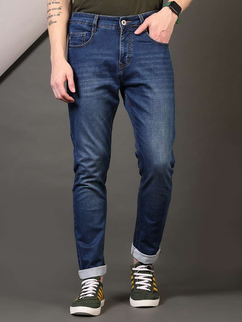men washed mid rise jeans - 21731511 -  Standard Image - 1