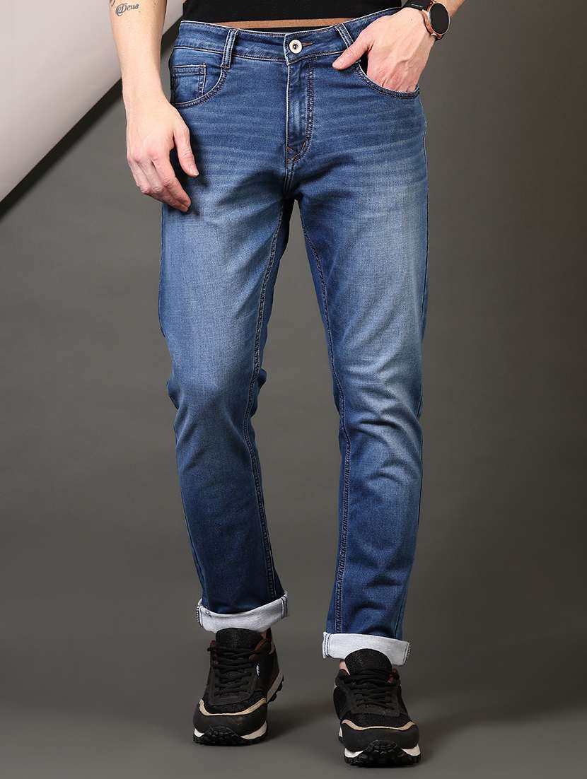 men solid mid rise slim fit jeans - 21731513 -  Standard Image - 1