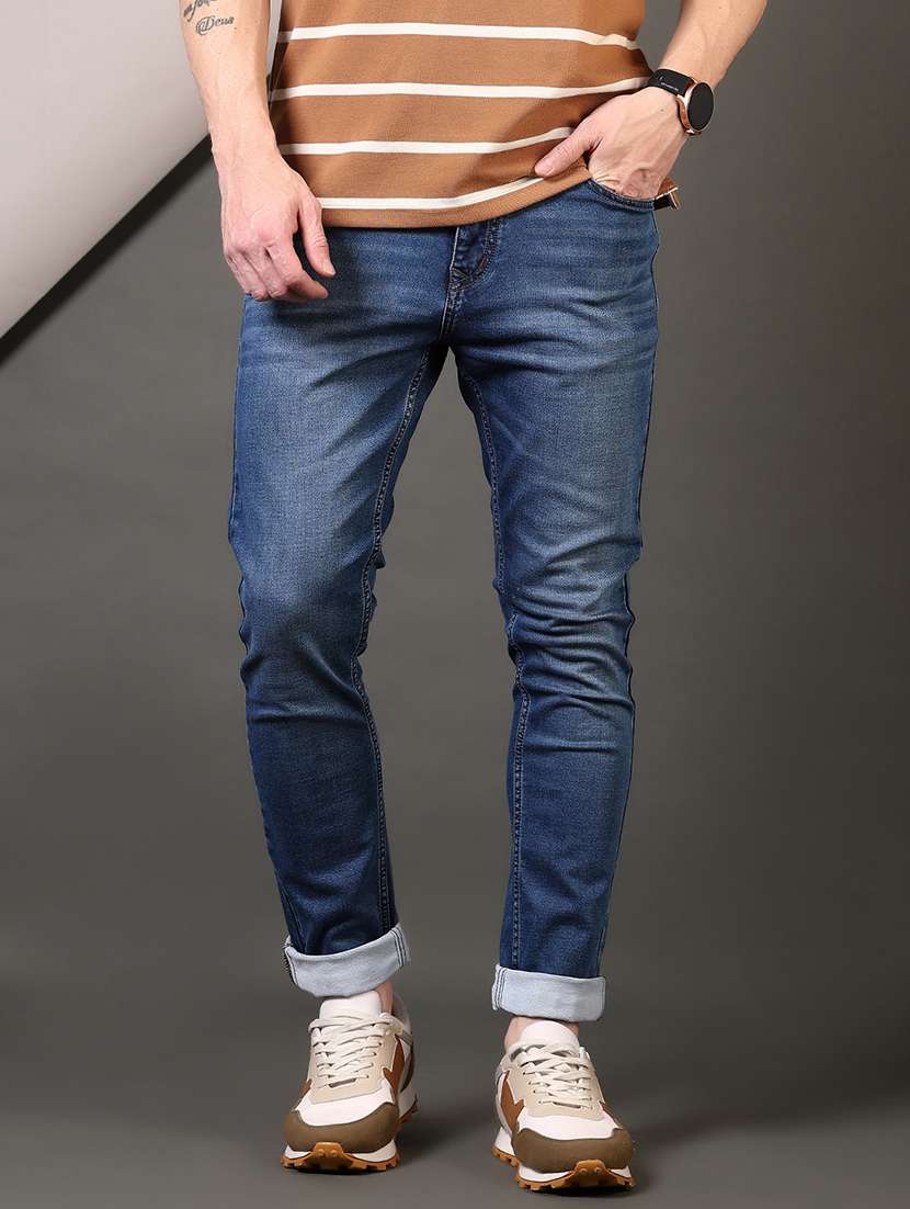 men washed mid rise jeans - 21731515 -  Standard Image - 1