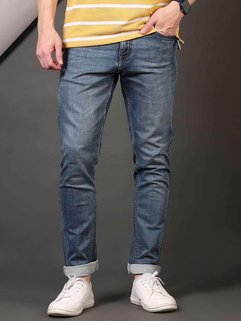 men washed mid rise jeans - 21731516 -  Standard Image - 1
