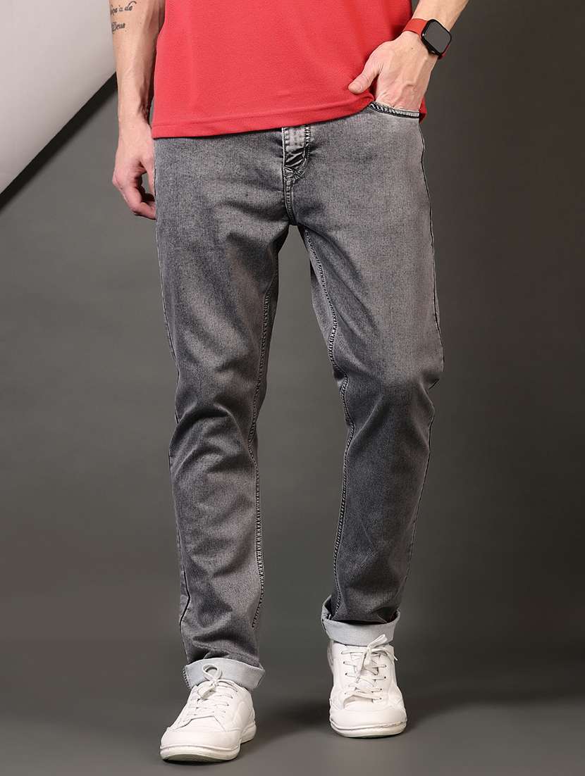 men plain mid rise jeans - 21731523 -  Standard Image - 1