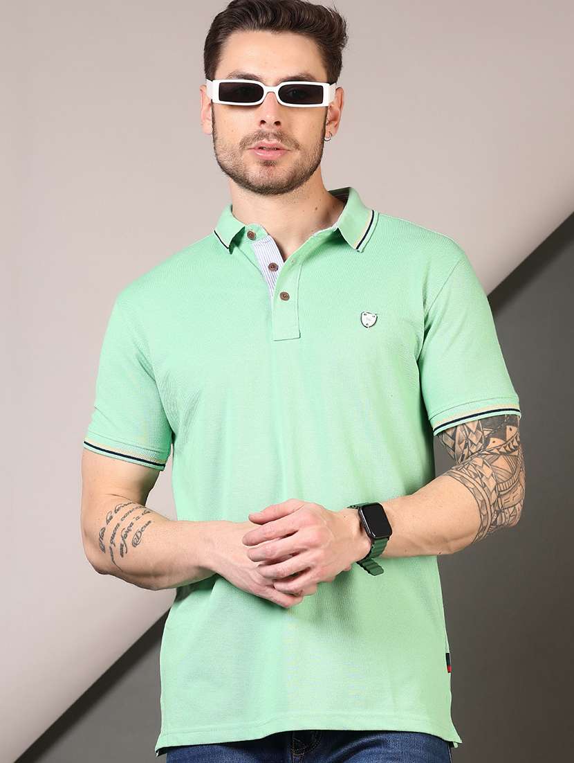 men solid short sleeve polo t-shirt - 21731532 -  Standard Image - 1