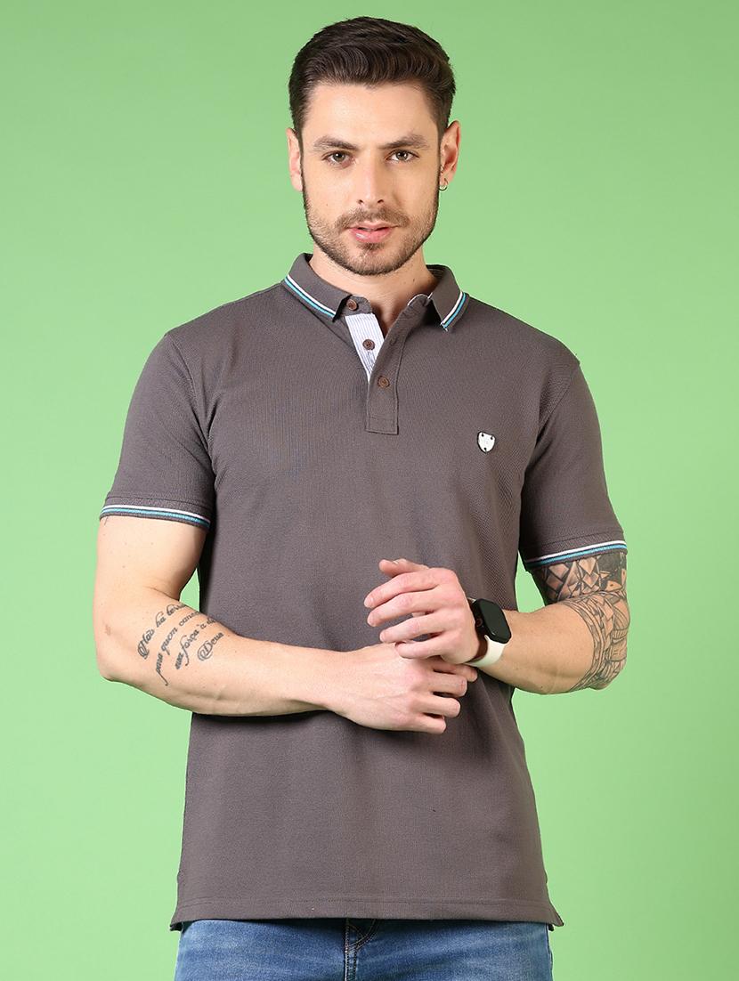 men solid short sleeve polo t-shirt - 21731539 - Zoom Image - 0
