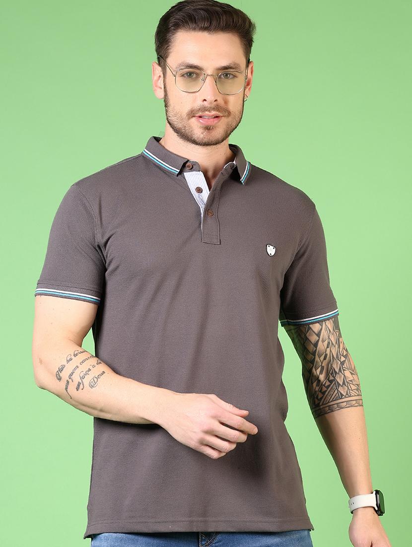 men solid short sleeve polo t-shirt - 21731539 -  Standard Image - 1