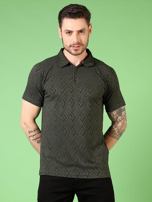 men self design short sleeve polo t-shirt - 21731540 - Standard Image - 0