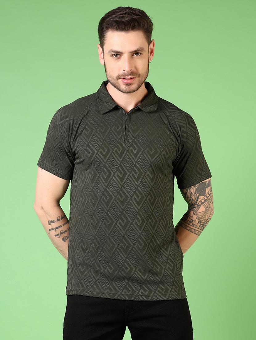 men self design short sleeve polo t-shirt - 21731540 - Zoom Image - 0