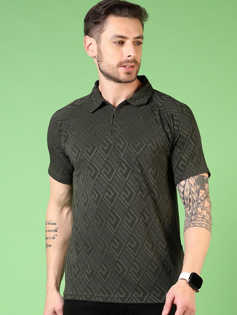 men self design short sleeve polo t-shirt - 21731540 - Standard Image - 1