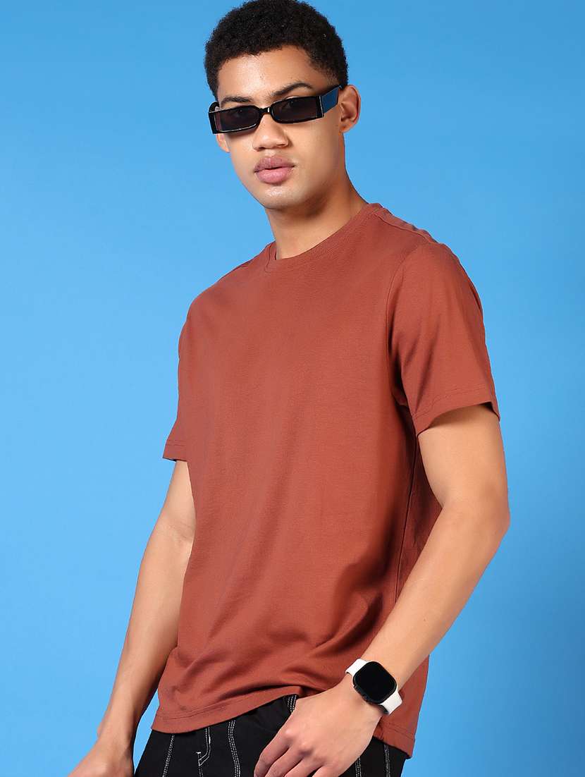 men short sleeves plain t-shirt - 21731555 - Standard Image - 1