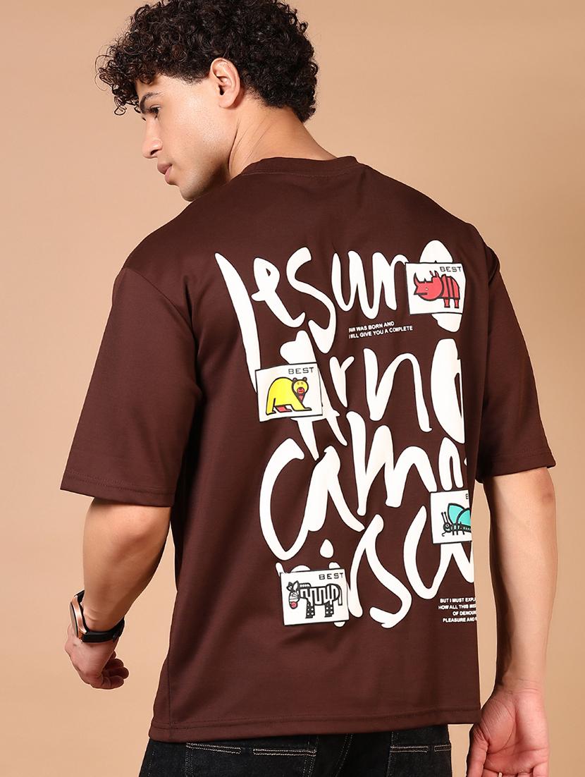men short sleeves front & back print t-shirt - 21731595 - Standard Image - 1