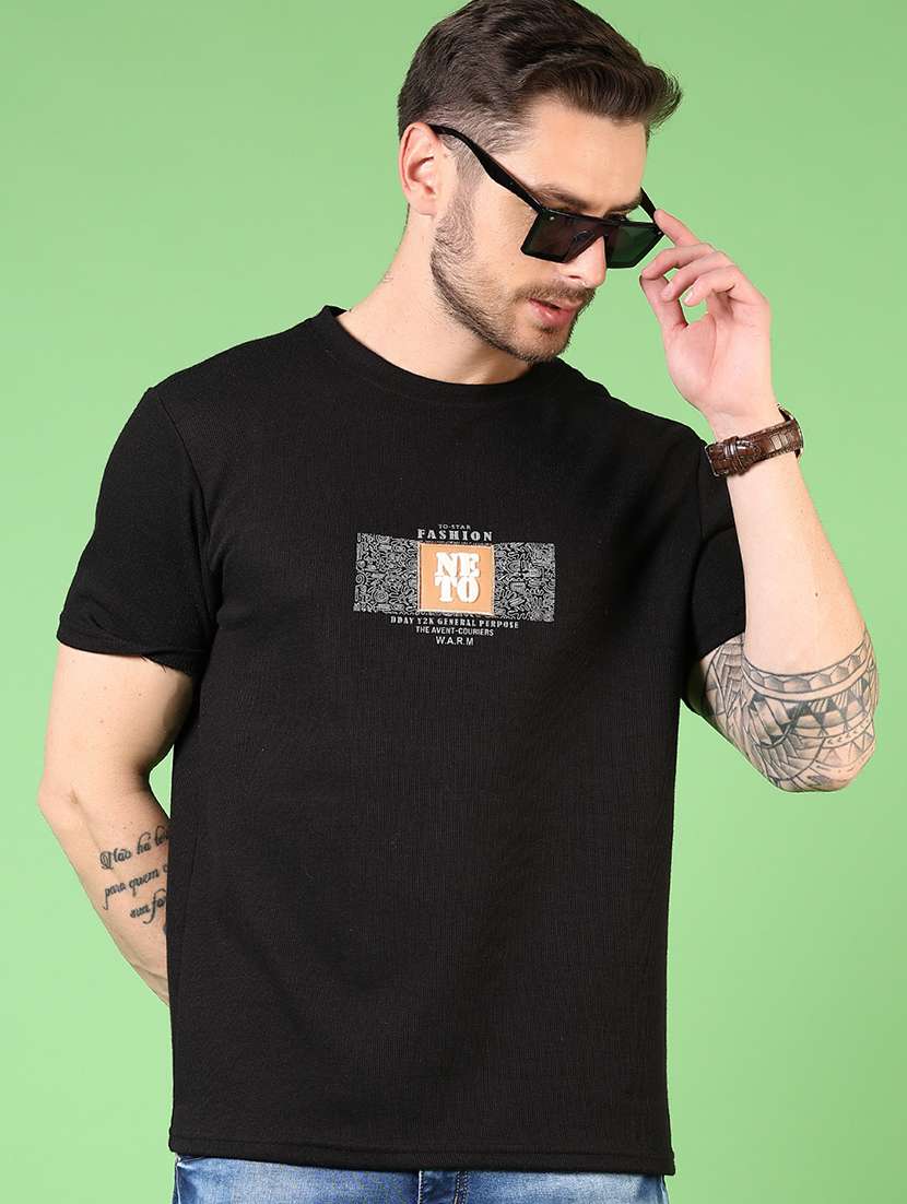 men short sleeves chest print t-shirt - 21731605 -  Standard Image - 1