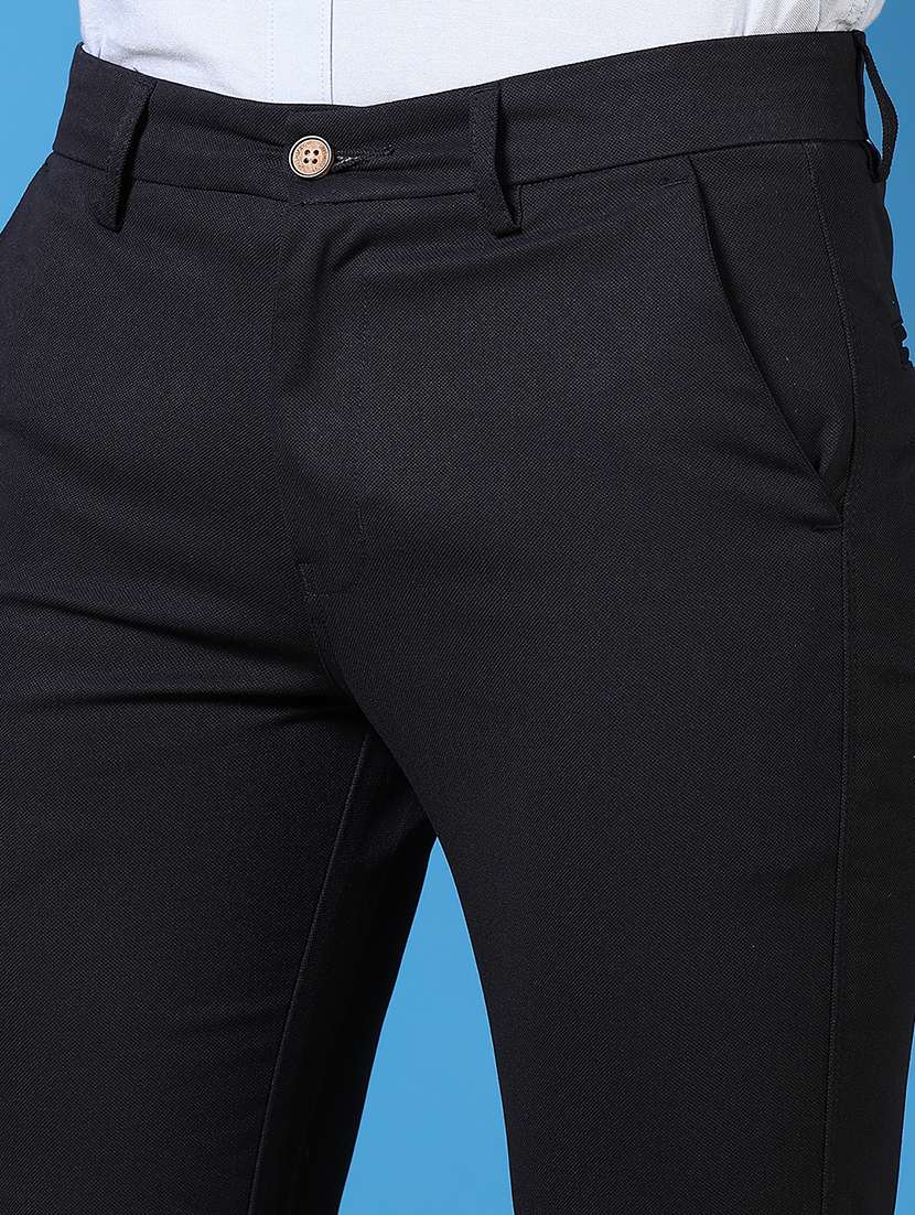 men solid flat front casual trouser - 21731612 -  Standard Image - 4