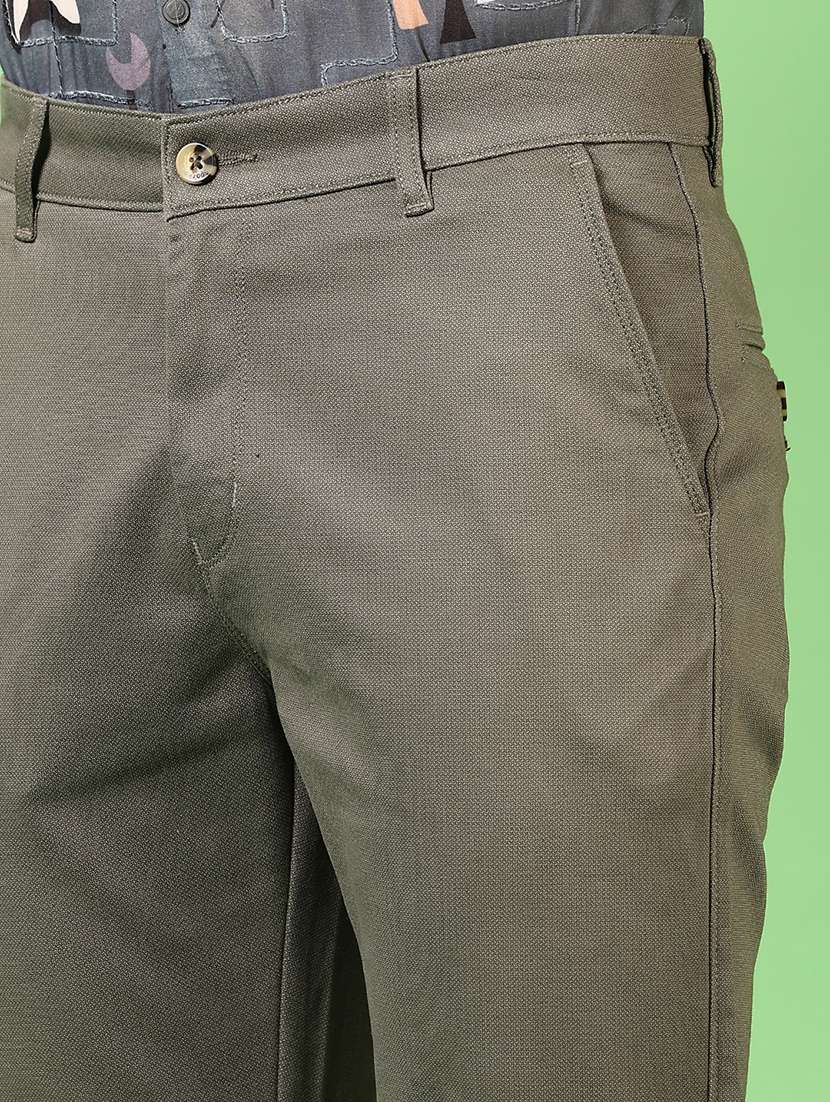 men solid flat front casual trouser - 21731613 -  Standard Image - 4