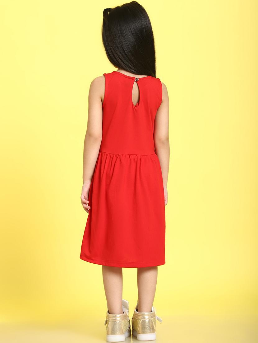 girls red heart detailed sleeveless a-line dress - 21731661 - Standard Image - 4