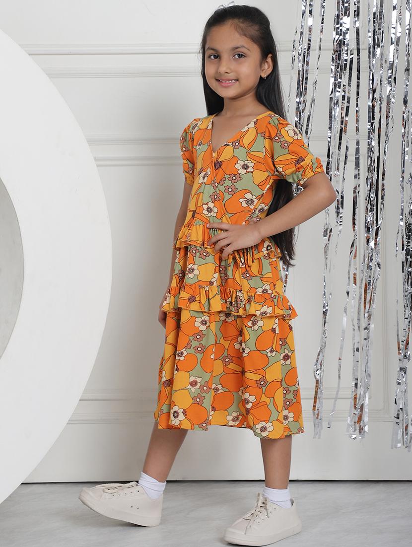 girls floral print dress - 21731668 - Standard Image - 1