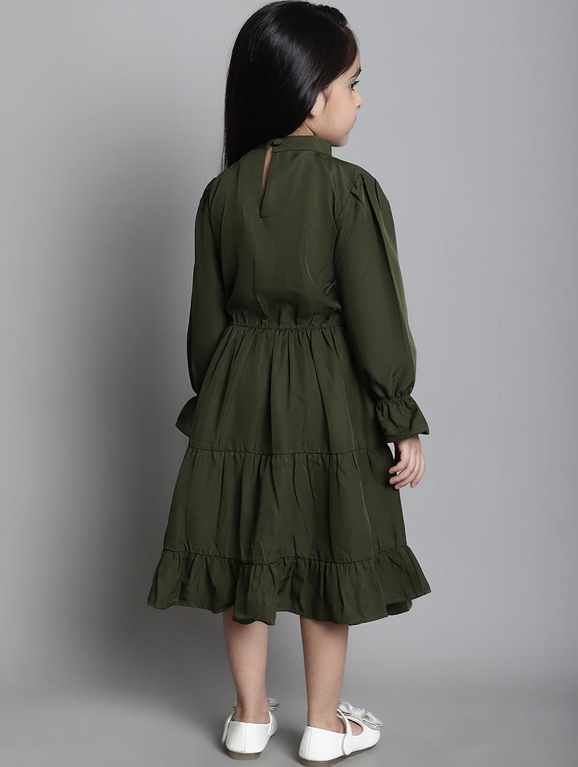 girls solid long sleeve a-line dress - 21731701 - Standard Image - 4
