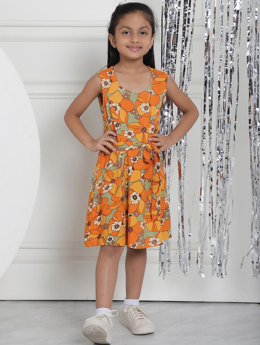 girls floral sleeveless regular fit a-line dress - 21731740 - Standard Image - 1