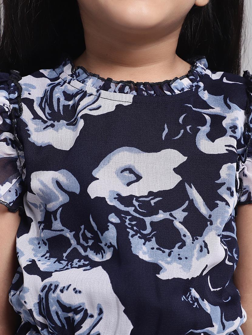 girls black short sleeve regular fit tiered dress - 21731746 - Standard Image - 4