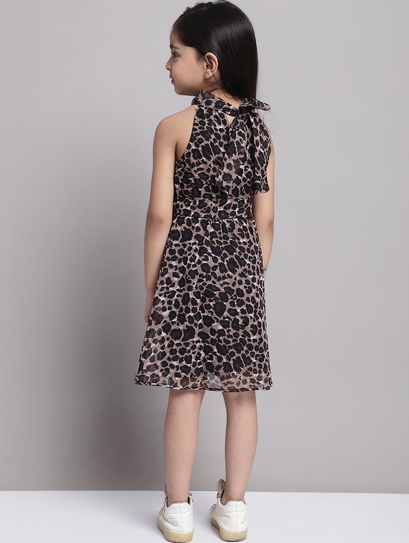 girls animal printed halter neck a-line dress - 21731760 - Standard Image - 4