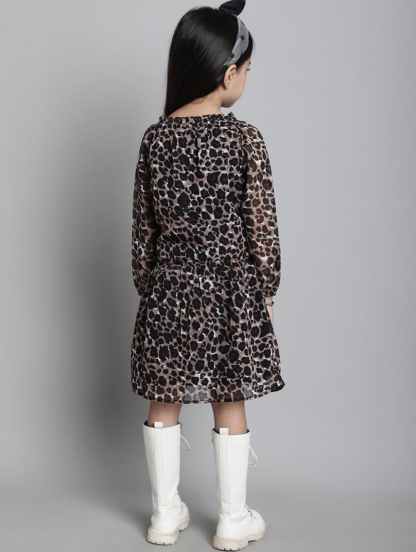 girls animal printed long sleeve regular fit dress - 21731770 - Standard Image - 4