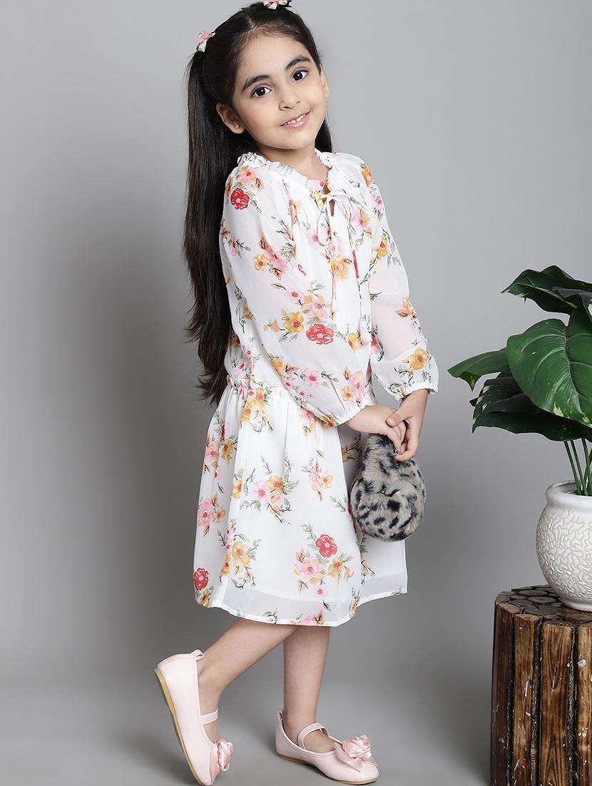 girls floral long sleeve regular fit dress - 21731776 - Standard Image - 1