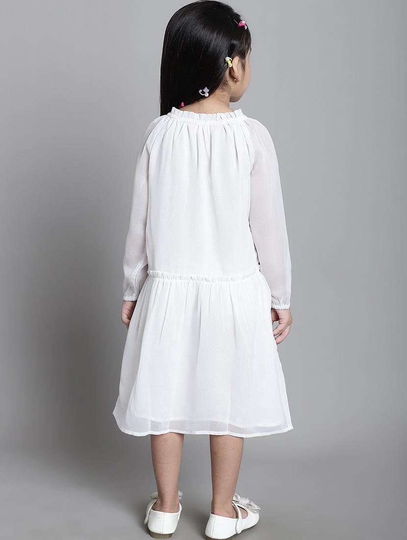 girls solid long sleeve regular fit dress - 21731779 -  Standard Image - 4