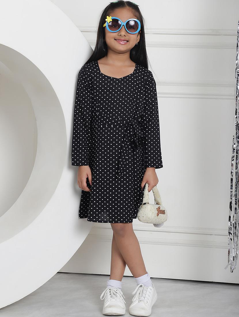 girls polka dot long sleeve regular fit dress - 21731791 - Standard Image - 1