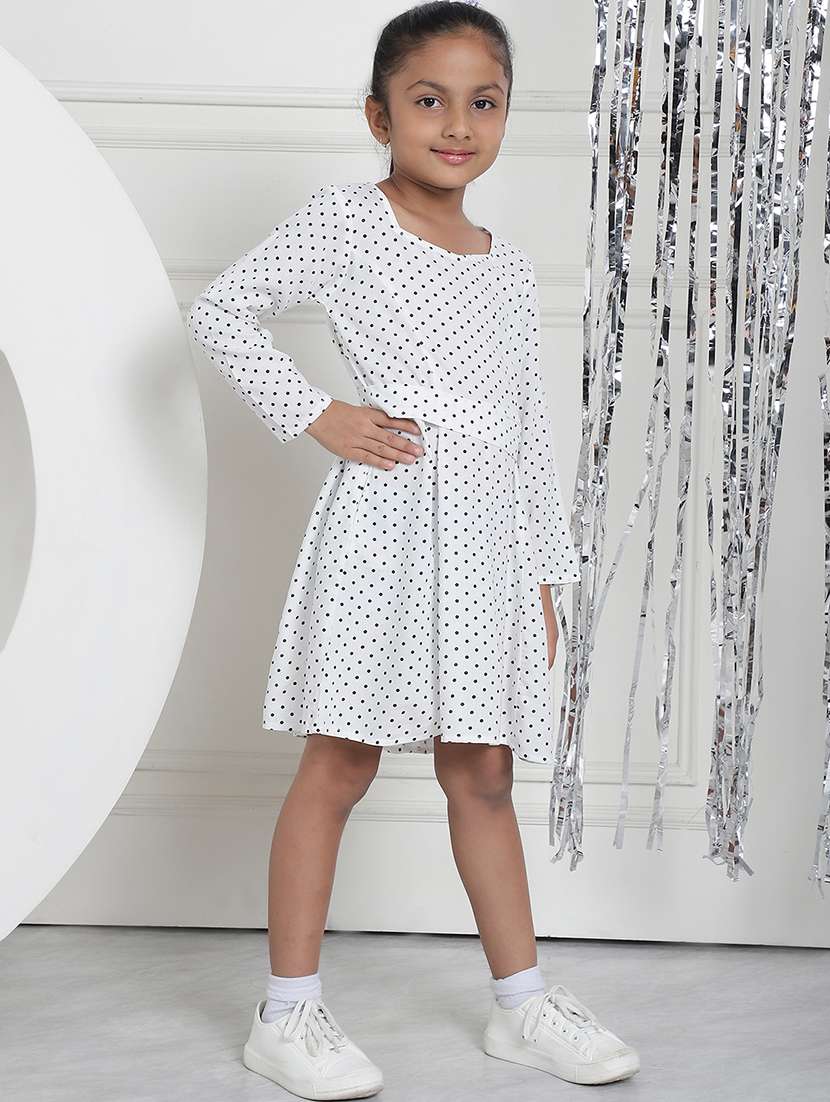 girls polka dot long sleeve regular fit dress - 21731792 -  Standard Image - 1