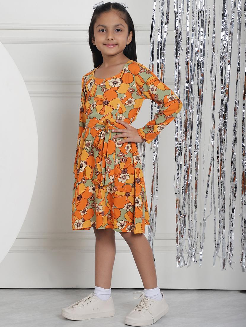 girls floral long sleeve regular fit dress - 21731794 - Standard Image - 1