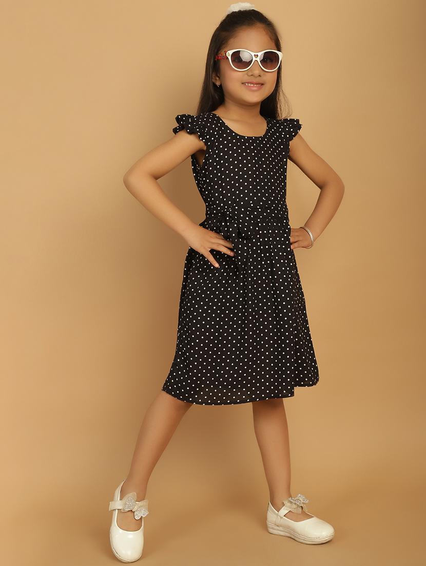 girls polka dot cap sleeve regular fit a-line dress - 21731795 -  Standard Image - 1