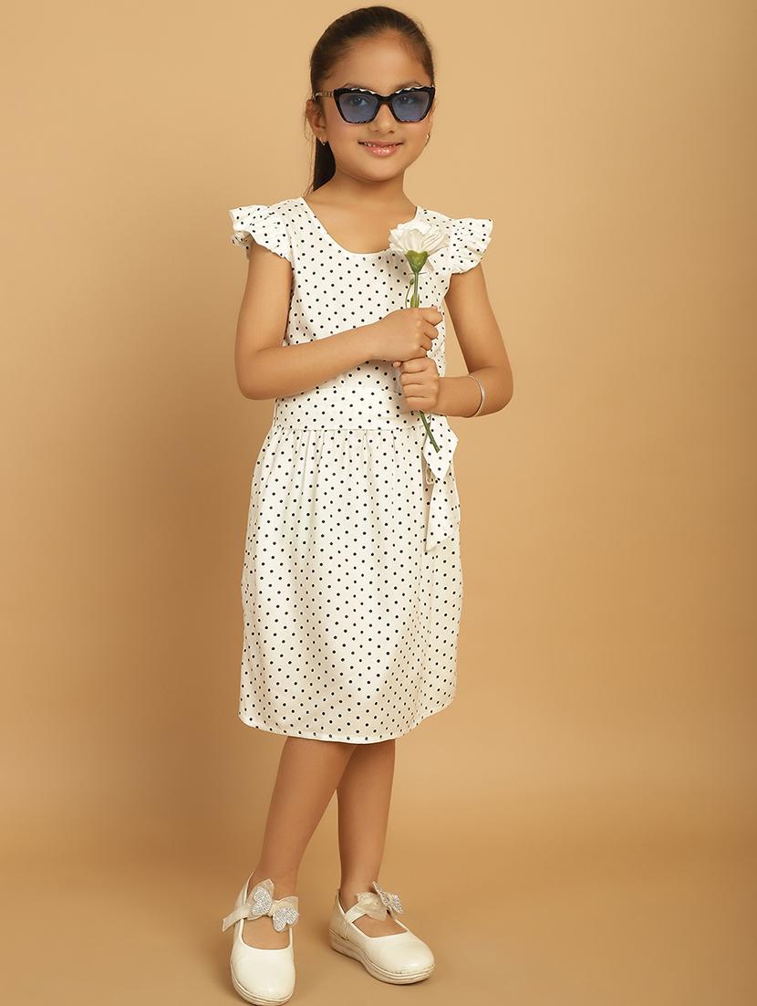 girls polka dot cap sleeve regular fit a-line dress - 21731796 - Standard Image - 1