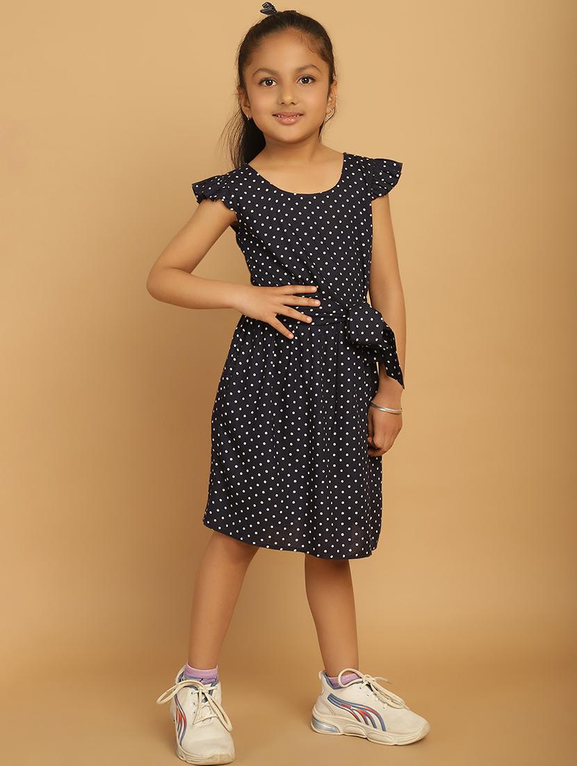 girls polka dot cap sleeve regular fit a-line dress - 21731817 - Standard Image - 1