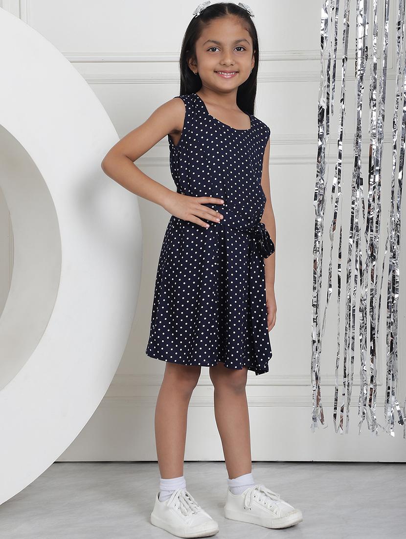 girls polka dot sleeveless regular fit a-line dress - 21731818 - Standard Image - 1